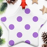 Polka Dots - Lavender Violet on White Ornament (Star)