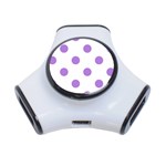 Polka Dots - Lavender Violet on White Portable USB Hub (One Side)