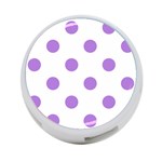 Polka Dots - Lavender Violet on White 4-Port USB Hub (Two Sides)