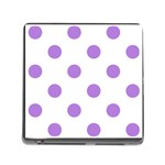 Polka Dots - Lavender Violet on White Memory Card Reader (Square)