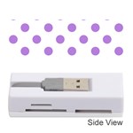 Polka Dots - Lavender Violet on White Memory Card Reader (Stick)