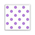 Polka Dots - Lavender Violet on White Memory Card Reader with Storage (Square)