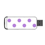 Polka Dots - Lavender Violet on White Portable USB Flash (Two Sides)