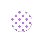 Polka Dots - Lavender Violet on White Golf Ball Marker