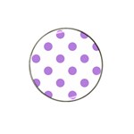 Polka Dots - Lavender Violet on White Hat Clip Ball Marker (4 pack)