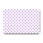 Polka Dots - Lavender Violet on White Small Doormat
