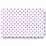 Polka Dots - Lavender Violet on White Large Doormat