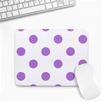 Polka Dots - Lavender Violet on White Small Mousepad