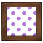 Polka Dots - Lavender Violet on White Framed Tile