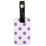 Polka Dots - Lavender Violet on White Luggage Tag (One Side)