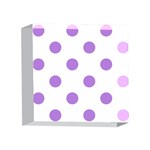Polka Dots - Lavender Violet on White 4 x 4  Acrylic Photo Block