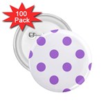 Polka Dots - Lavender Violet on White 2.25  Button (100 pack)