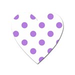 Polka Dots - Lavender Violet on White Magnet (Heart)