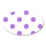 Polka Dots - Lavender Violet on White Magnet (Oval)