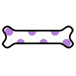 Polka Dots - Lavender Violet on White Magnet (Dog Bone)