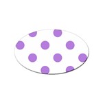 Polka Dots - Lavender Violet on White Sticker (Oval)