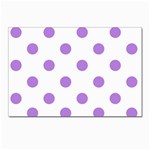 Polka Dots - Lavender Violet on White Postcard 4  x 6 
