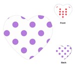 Polka Dots - Lavender Violet on White Playing Cards (Heart)