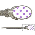 Polka Dots - Lavender Violet on White Letter Opener