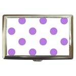 Polka Dots - Lavender Violet on White Cigarette Money Case