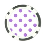 Polka Dots - Lavender Violet on White Poker Chip Card Guard (10 pack)