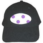Polka Dots - Lavender Violet on White Black Cap