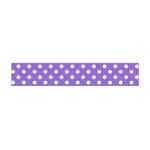 Polka Dots - White on Dark Pastel Purple Flano Scarf (Mini)