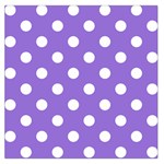 Polka Dots - White on Dark Pastel Purple Large Satin Scarf (Square)