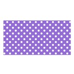 Polka Dots - White on Dark Pastel Purple Satin Shawl