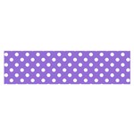 Polka Dots - White on Dark Pastel Purple Satin Scarf (Oblong)