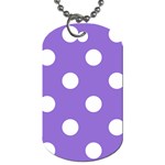 Polka Dots - White on Dark Pastel Purple Dog Tag (Two Sides)