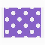 Polka Dots - White on Dark Pastel Purple Large Glasses Cloth (2 Sides)