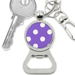 Polka Dots - White on Dark Pastel Purple Bottle Opener Key Chain
