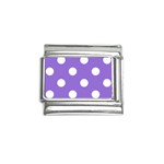 Polka Dots - White on Dark Pastel Purple Italian Charm (9mm)