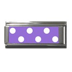 Polka Dots - White on Dark Pastel Purple Superlink Italian Charm (9mm)