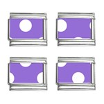 Polka Dots - White on Dark Pastel Purple 9mm Italian Charm (4 pack)