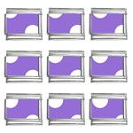 Polka Dots - White on Dark Pastel Purple 9mm Italian Charm (9 pack)