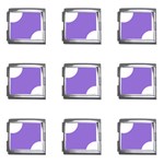 Polka Dots - White on Dark Pastel Purple Mega Link Italian Charm (9 pack)