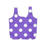 Polka Dots - White on Dark Pastel Purple Full Print Recycle Bag (S)