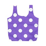 Polka Dots - White on Dark Pastel Purple Full Print Recycle Bag (M)