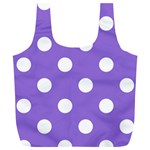 Polka Dots - White on Dark Pastel Purple Full Print Recycle Bag (XL)