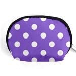 Polka Dots - White on Dark Pastel Purple Accessory Pouch (Medium)