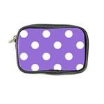 Polka Dots - White on Dark Pastel Purple Coin Purse