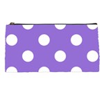 Polka Dots - White on Dark Pastel Purple Pencil Case