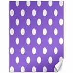 Polka Dots - White on Dark Pastel Purple Canvas 12  x 16 