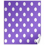 Polka Dots - White on Dark Pastel Purple Canvas 20  x 24 