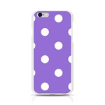 Polka Dots - White on Dark Pastel Purple Apple iPhone 6/6S Silicone Case (Transparent)
