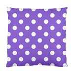 Polka Dots - White on Dark Pastel Purple Standard Cushion Case (Two Sides)