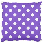 Polka Dots - White on Dark Pastel Purple Large Cushion Case (One Side)
