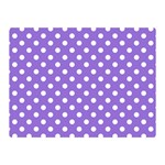 Polka Dots - White on Dark Pastel Purple Double Sided Flano Blanket (Mini)